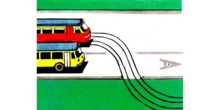 Must the bus driver on the established route give way in this situation?
