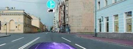 In which direction from this zone can the driver of a passenger car continue his/her travel?