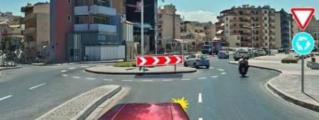 Enter the intersection from the marked zone