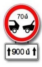 These signs oblige you to keep distance from the car in front