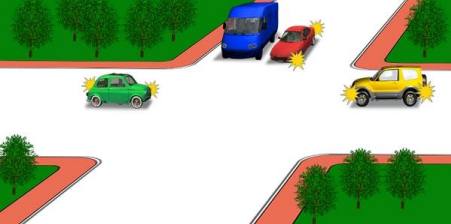 The first to drive through the intersection: