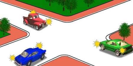 The second will drive through the intersection:
