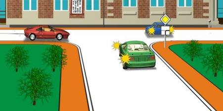 The first to drive through the intersection:
