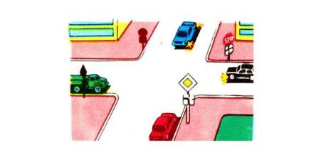 Vehicles will drive through the intersection in the following order:
