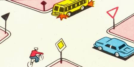 Vehicles will drive through the intersection in the following order: