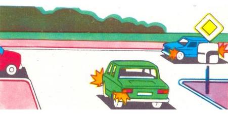 The second will drive through the intersection: