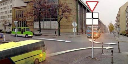Vehicles will drive through the intersection in the following order: