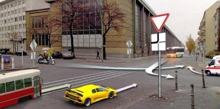 Vehicles will drive through the intersection in the following order: