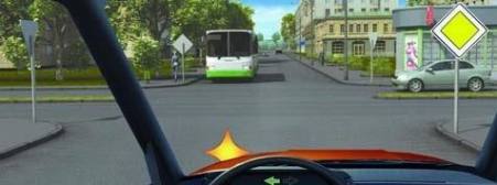 In case of making a left turn in the second pass, the driver