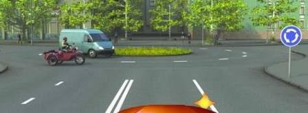 The driver entering this intersection