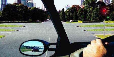 In which direction can the driver continue driving?