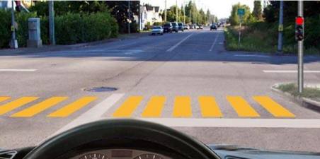 Where should the driver stop in this situation?