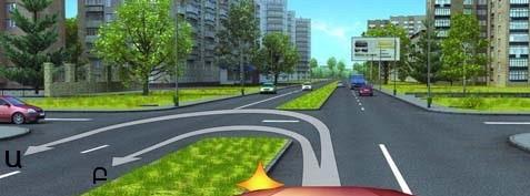 Along which trajectory is the U-turn allowed?