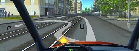 Along which trajectory is the driver allowed to make a U-turn?