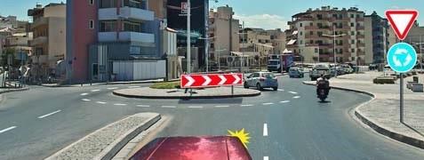 Entering the intersection from the marked lane is