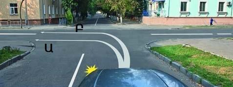 Making a left turn is allowed