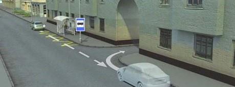 Is it allowed to enter the courtyard on the right by reversing in the situation shown?