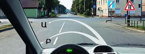 On which trajectory is it allowed to make a U-turn?