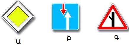 At an unregulated intersection, which signs give the driver priority over those travelling on the crossing road?