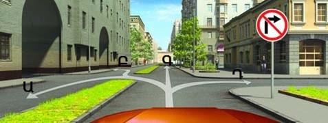 Which of the indicated directions is permitted?