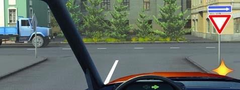 In this situation, when is it allowed to make a right turn?