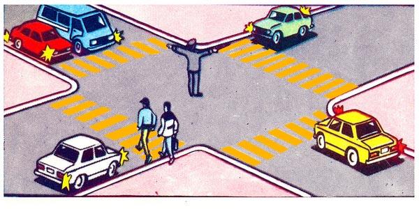 Which vehicles may make a right turn?