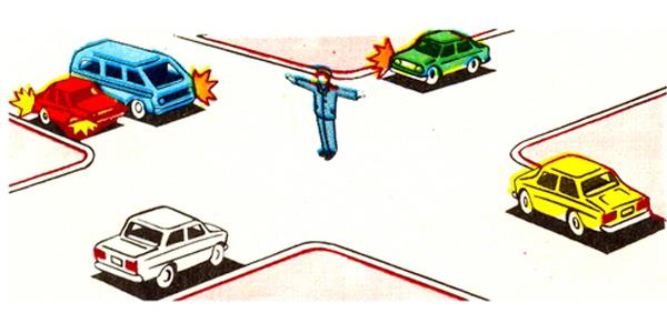 Which vehicles are allowed to proceed?