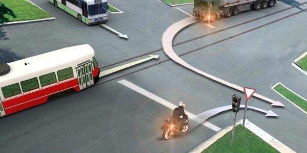 Vehicles will drive through the intersection in the following order: