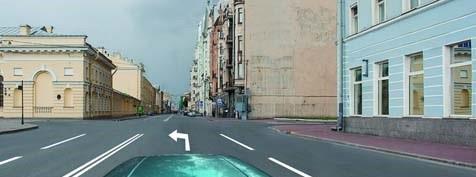 In the indicated situation, driving straight ahead is