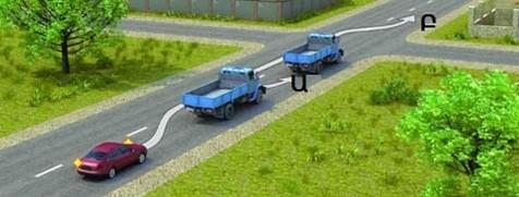 Along which trajectory is overtaking allowed?
