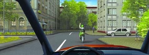 What does the motorcycle driver inform?
